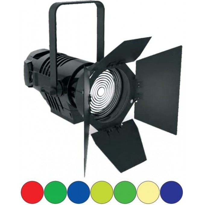 Светодиодный прожектор с линзой френеля, LED300Вт, 7-цветный RGBALC-DB(Deep Blue), 15°-60° (моторизирован), DMX, RDM, CRI≥96 MONON VIVI30-SAN-7C